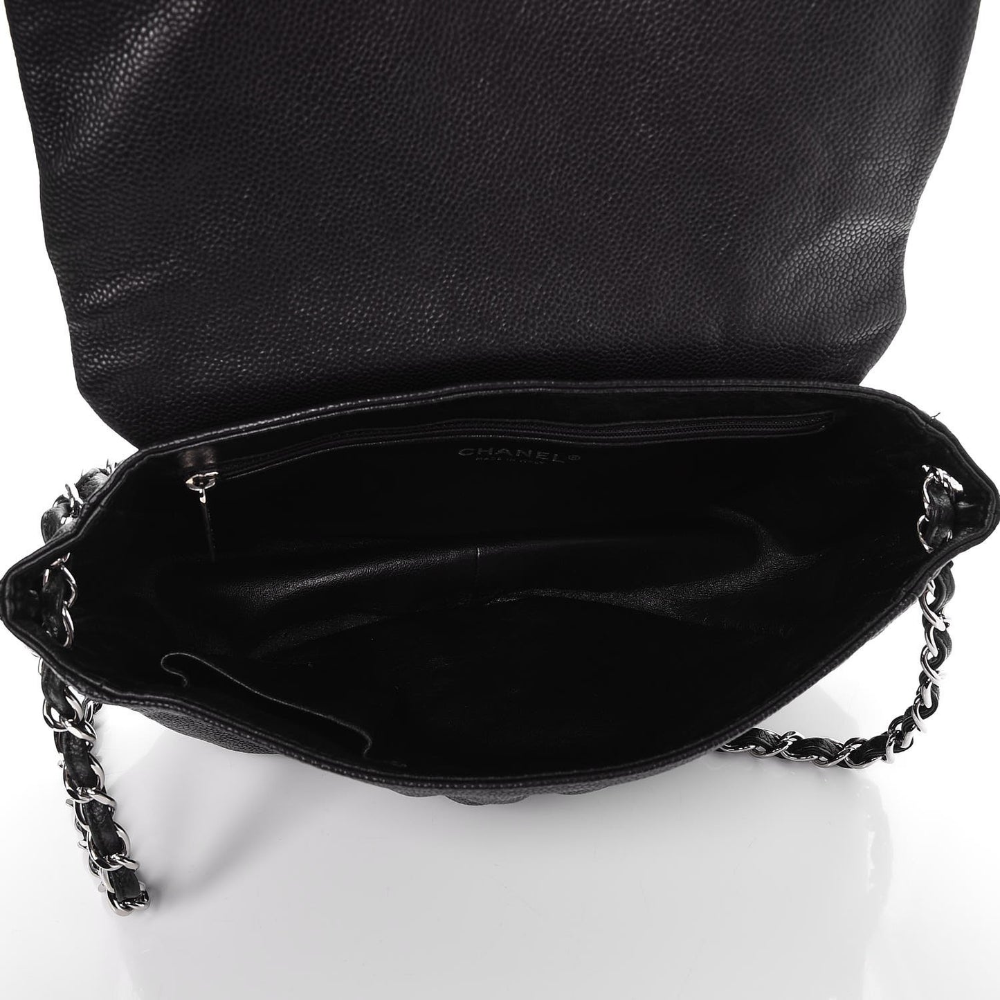 Caviar Half Moon Large Flap Black
