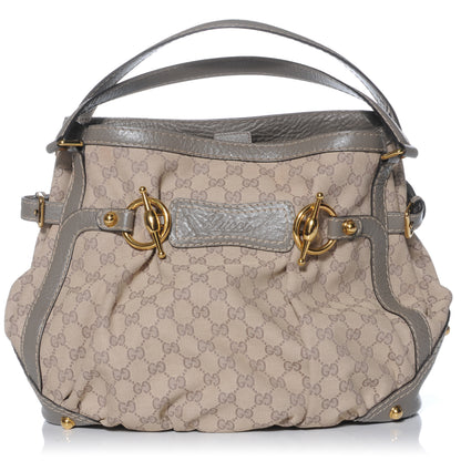 Gucci Monogram Medium Jockey Tote Grey 1 of 8