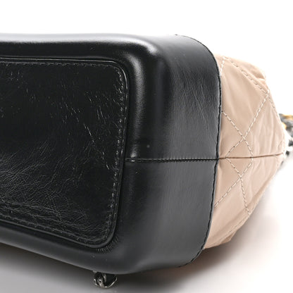 Chanel Aged Calfskin Quilted Small Gabrielle Backpack Beige Black 10 of 11