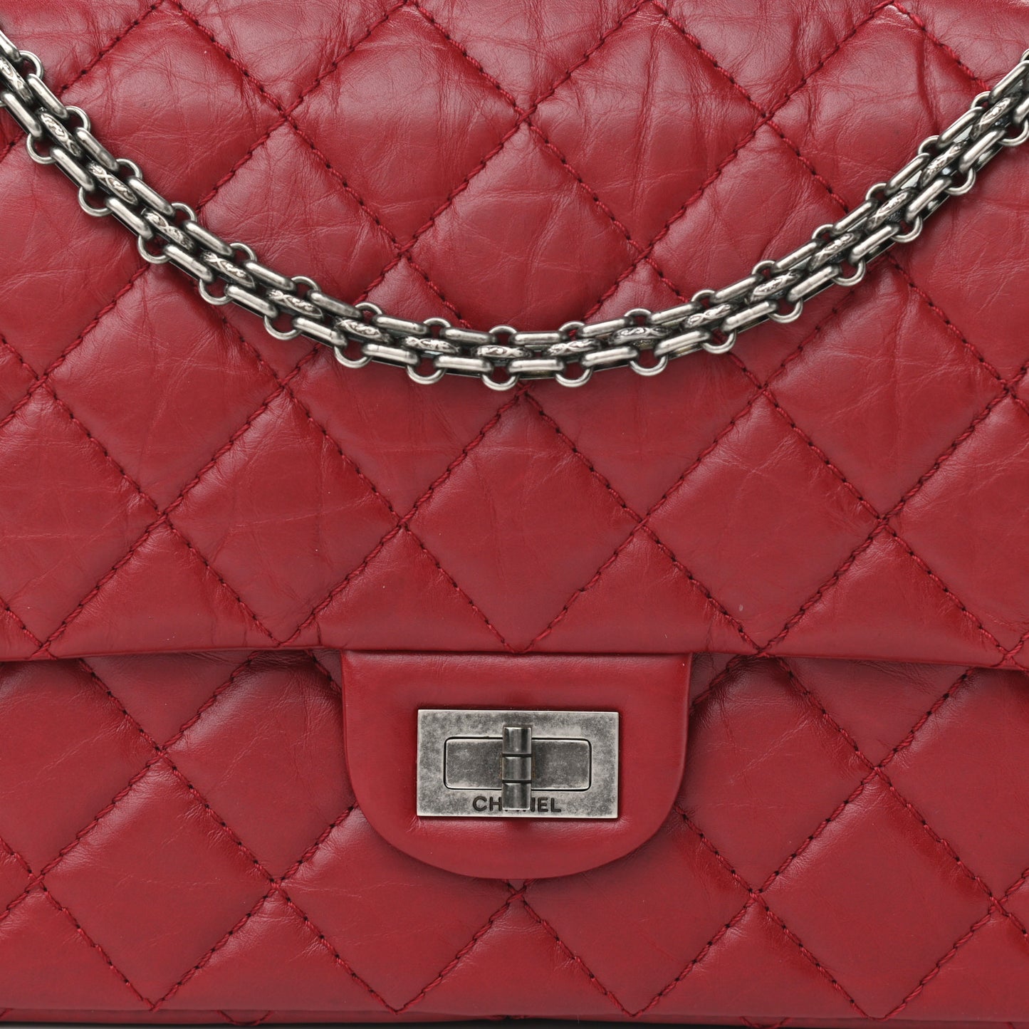 Aged Calfskin Quilted 2.55 Reissue 226 Flap Red