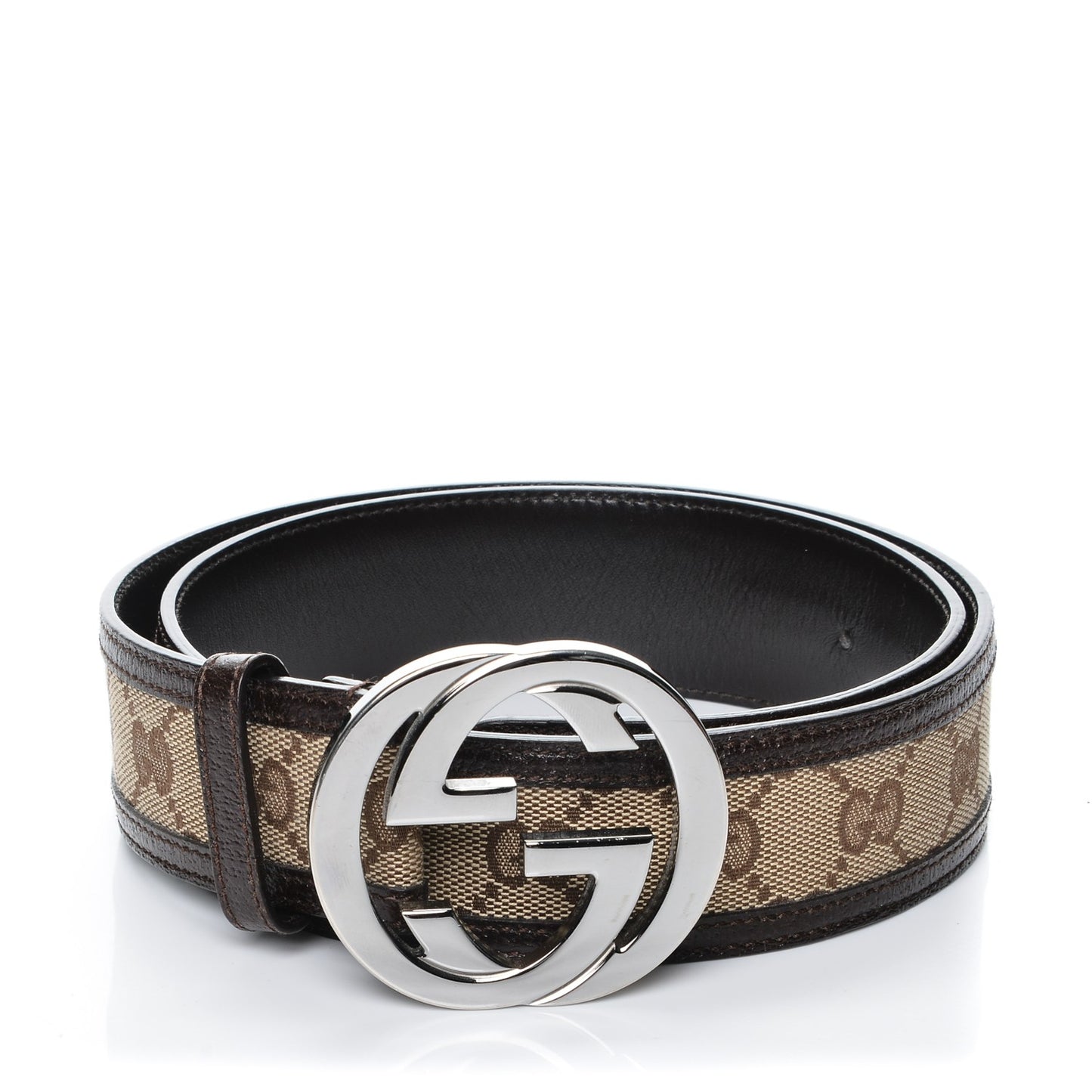Monogram Interlocking G Belt 80 32 Dark Brown