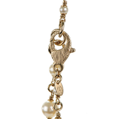 Chanel Pearl Camellia CC Long Necklace Gold 3 of 5