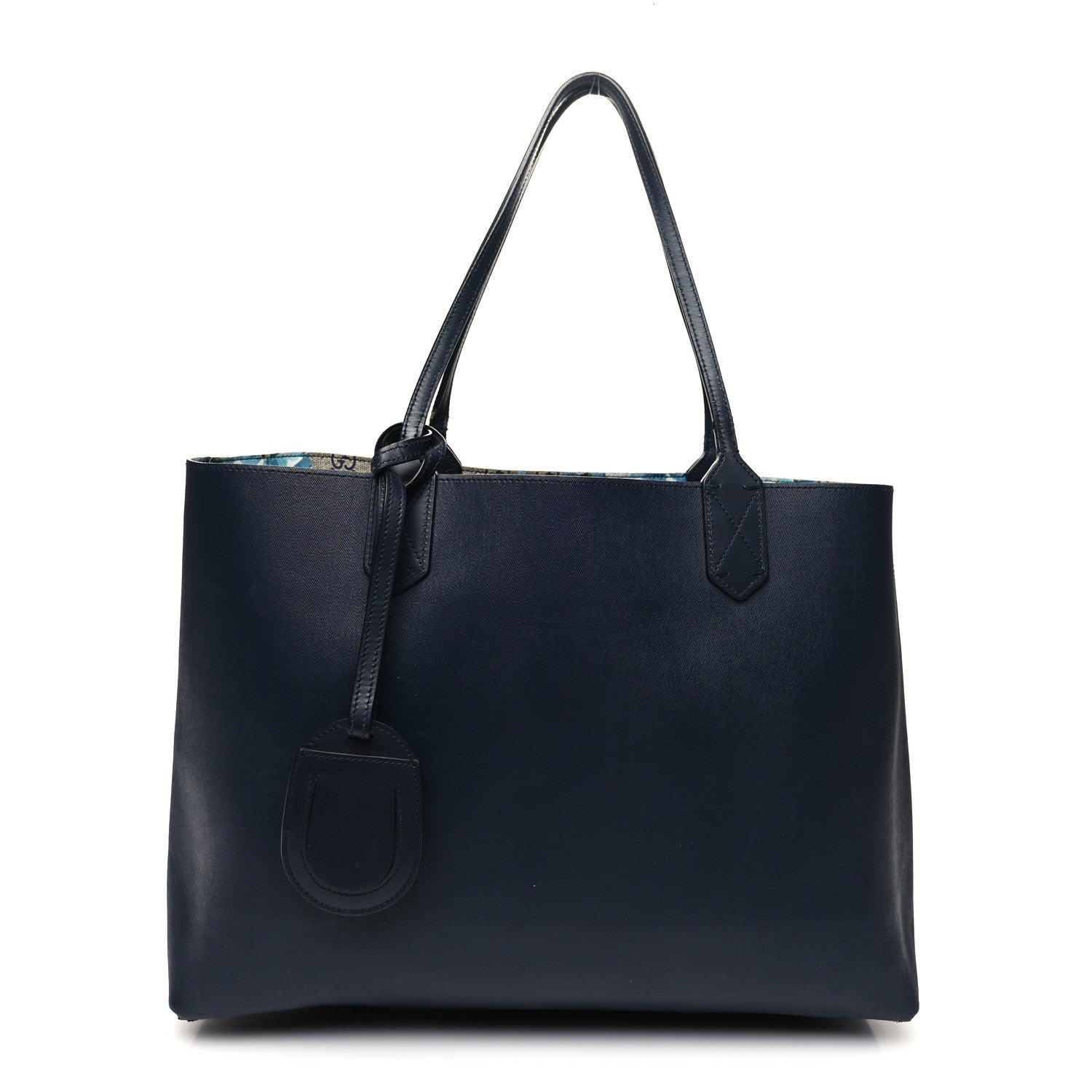 Gucci GG Supreme Monogram Blooms Medium Reversible Tote Beige Blue Navy 11 of 22