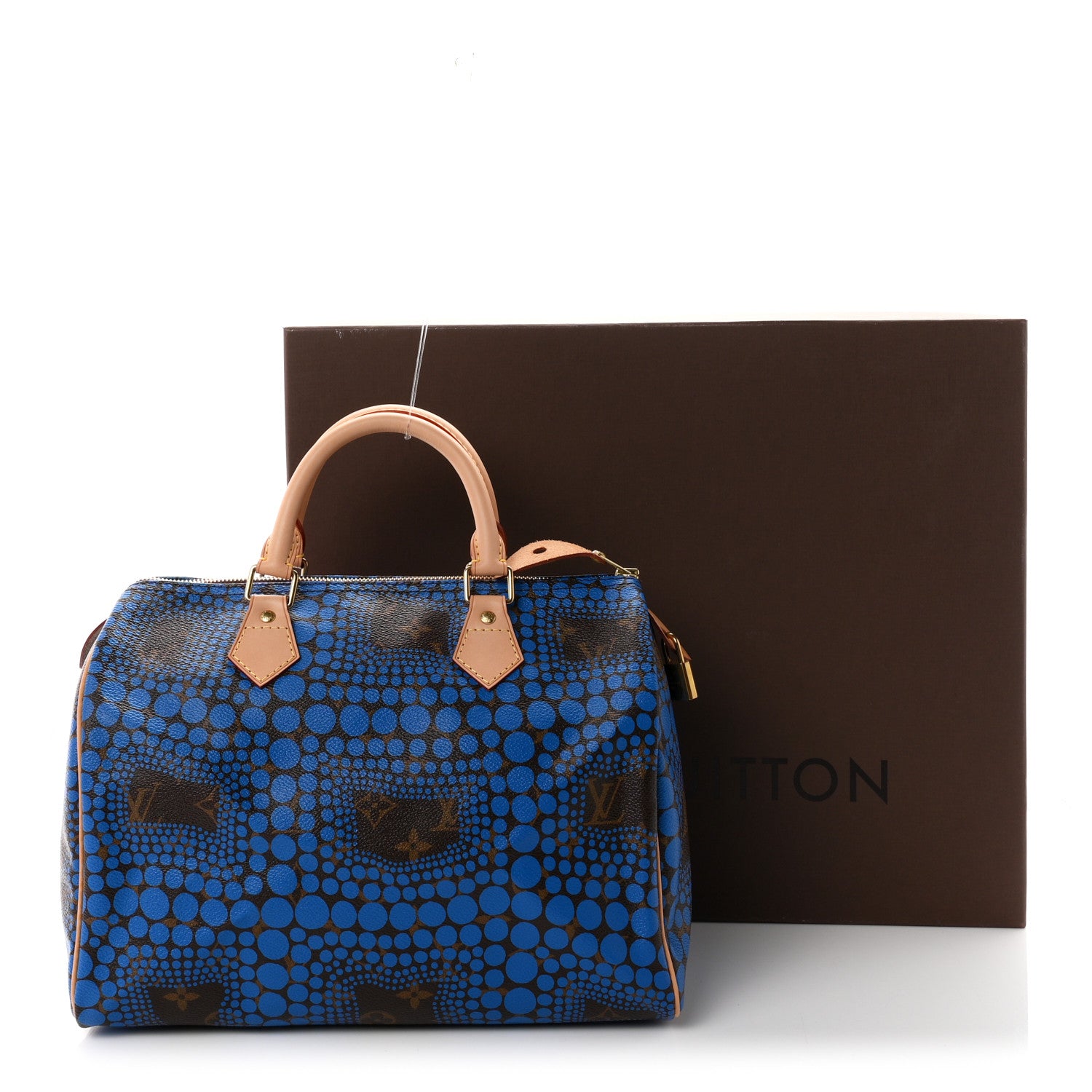 Louis Vuitton Monogram Kusama Town Speedy 30 Blue 10 of 10