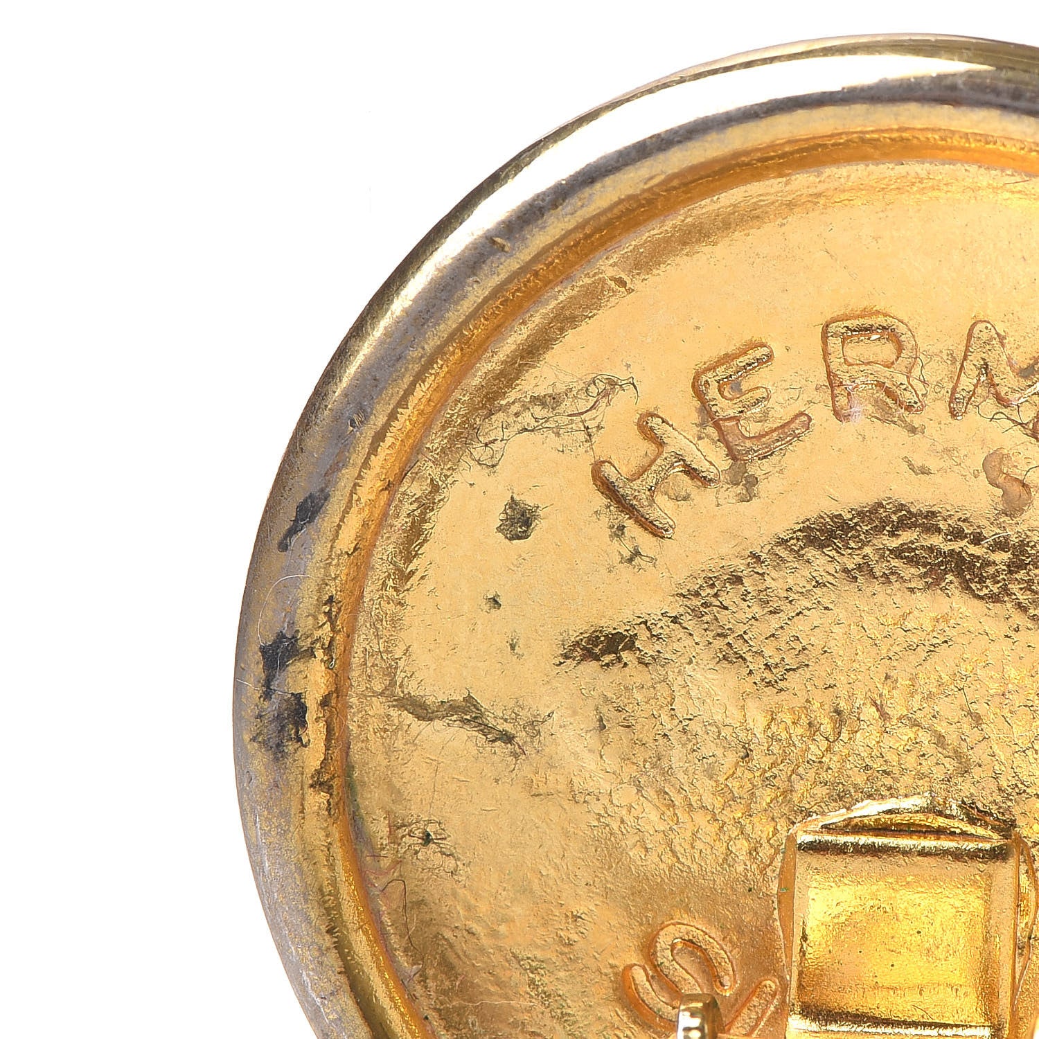 Hermes Gold Plated Clip On Earrings Gold Silver 5 of 8