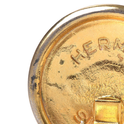 Hermes Gold Plated Clip On Earrings Gold Silver 5 of 8