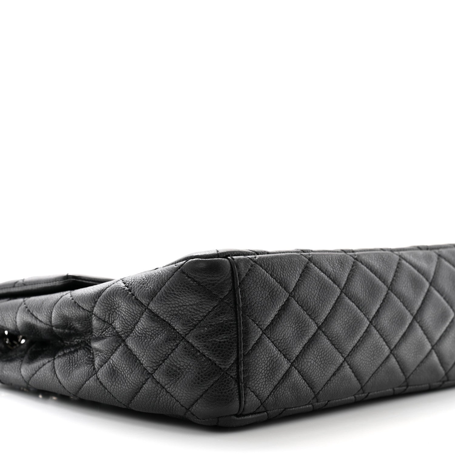 Chanel Washed Caviar Quilted Maxi Single Flap Black 9 of 10