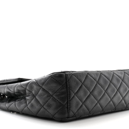 Chanel Washed Caviar Quilted Maxi Single Flap Black 9 of 10