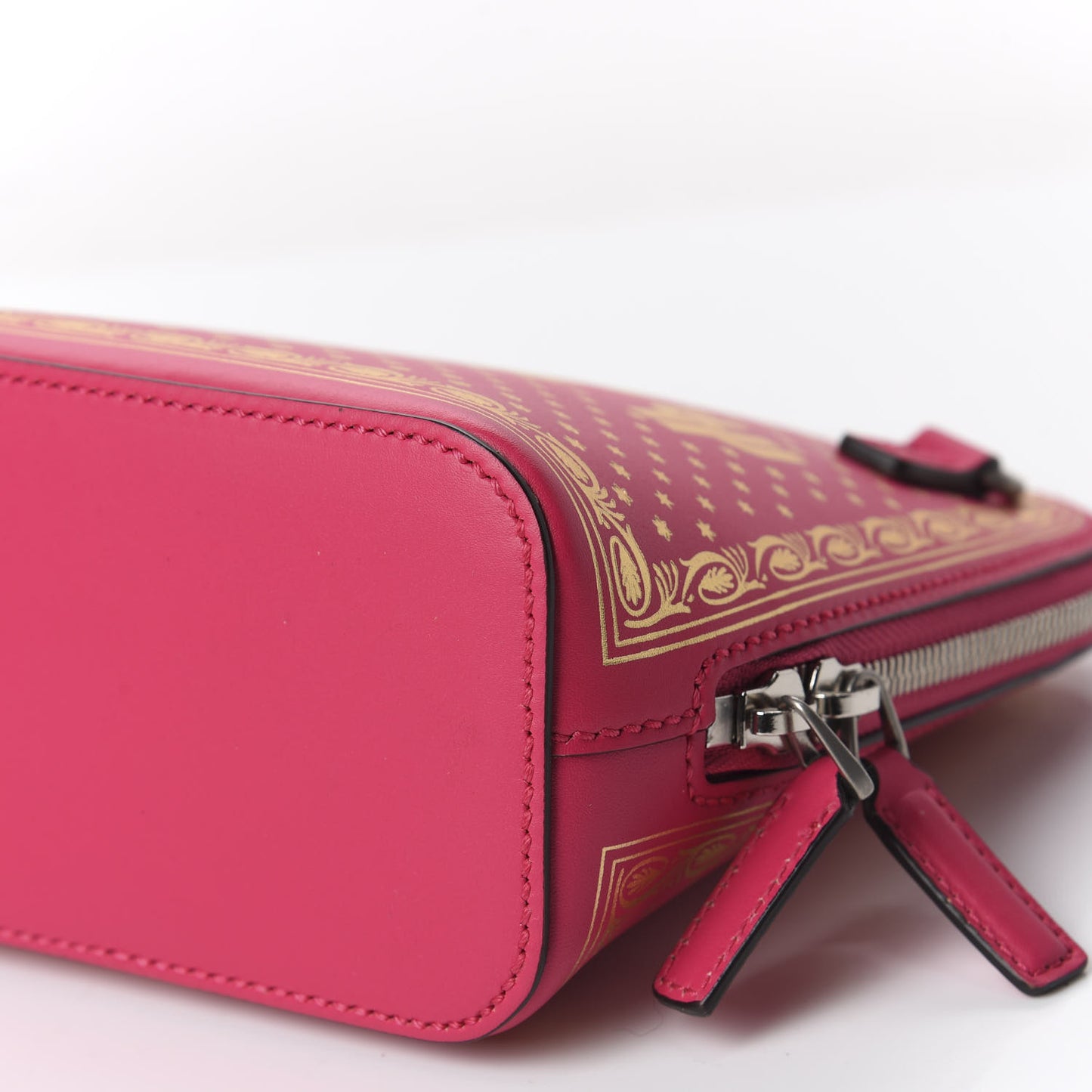 X SEGA Calfskin GUCCY Stars Mini Dome Shoulder Bag Violet Fuxia Gold