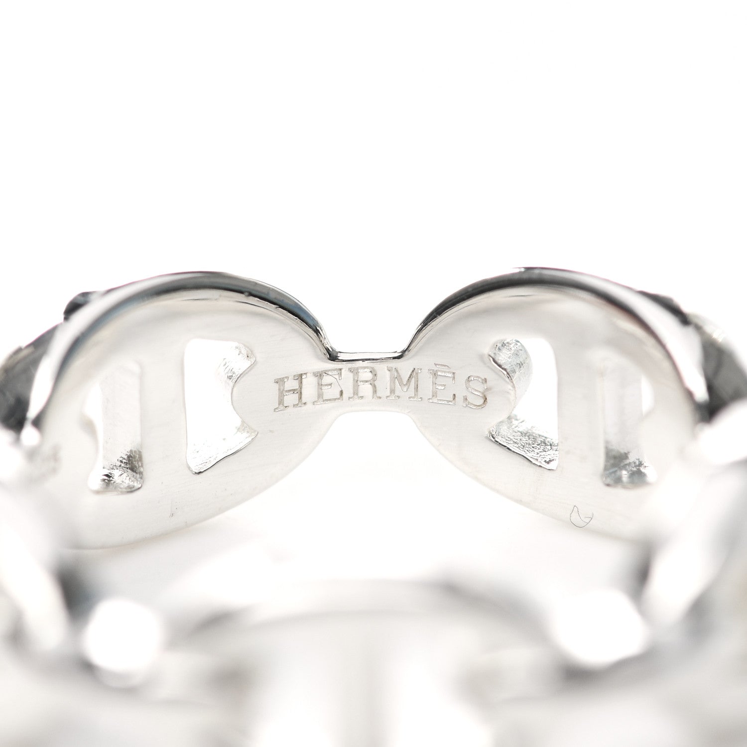 Hermes Sterling Silver PM Chaine d'Ancre Enchainee Band Ring 55 7.25 4 of 7