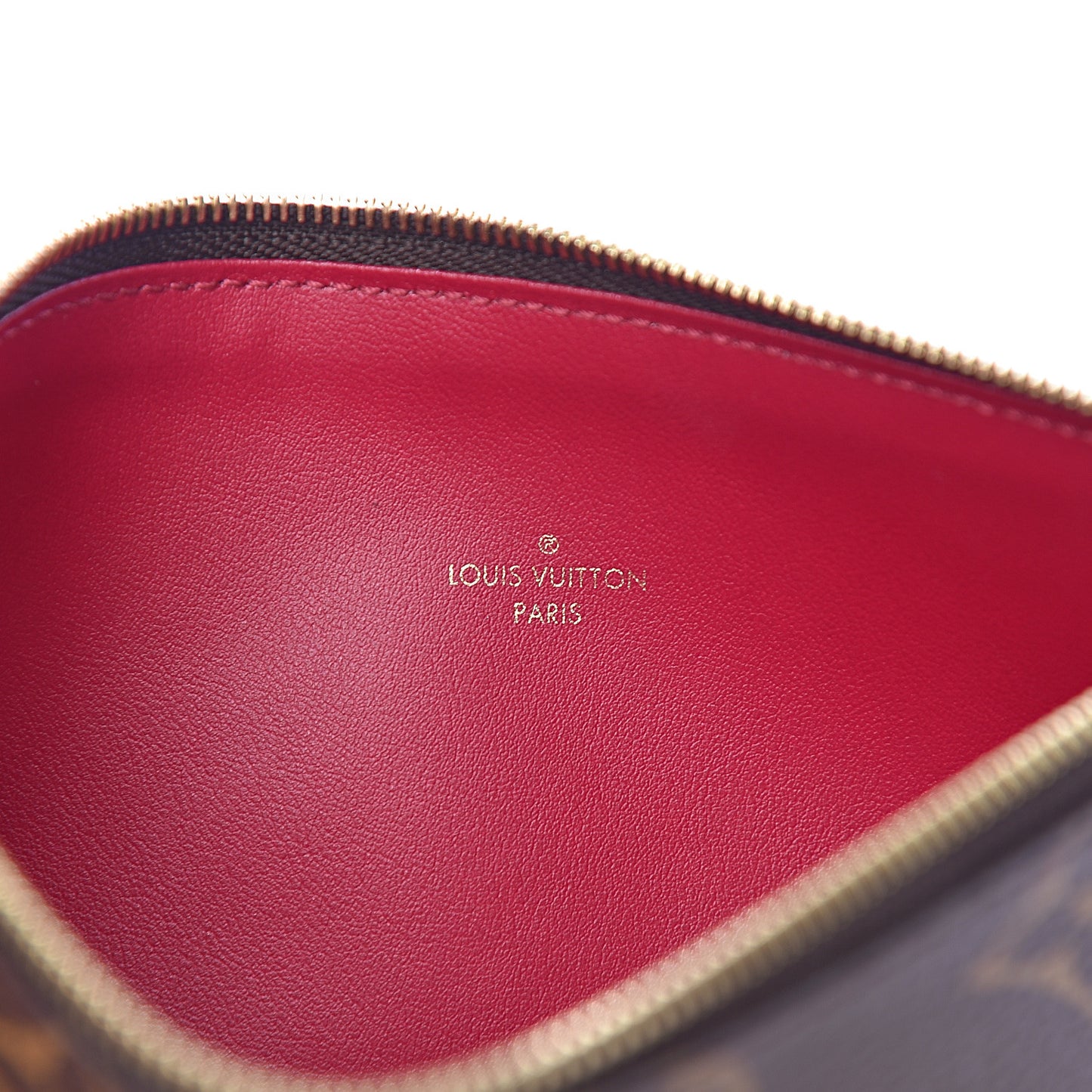 Monogram Felicie Chain Wallet Zippered Insert Fuchsia