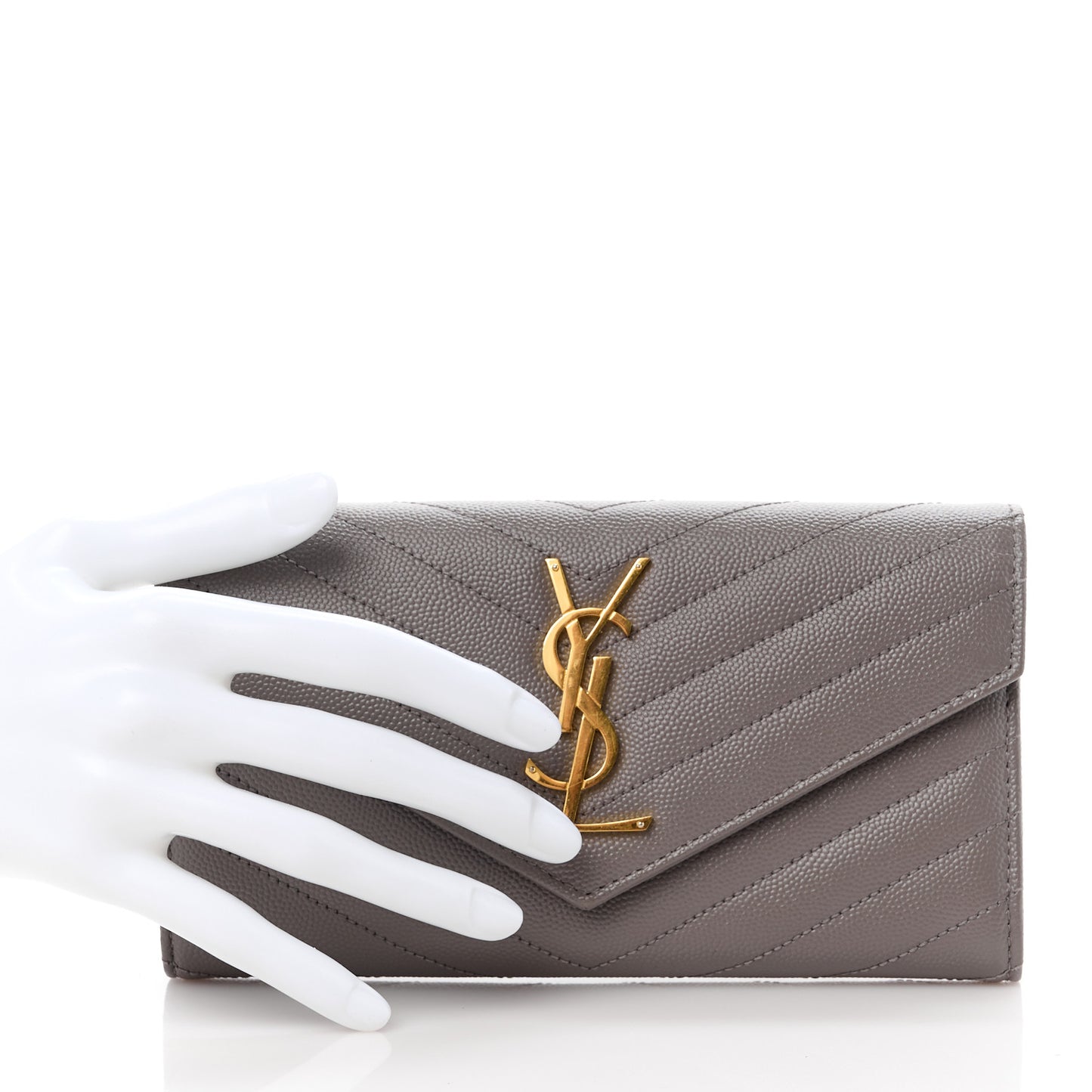 Grain De Poudre Matelasse Chevron Monogram Flap Wallet Storm