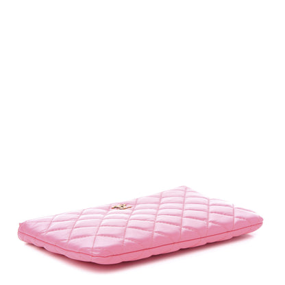 Chanel Lambskin Quilted Zipped Pouch Pink Yellow 4 of 10