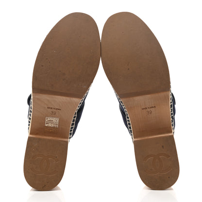 Chanel Suede Calfskin CC Turn Lock Clog 39 Navy 5 of 9