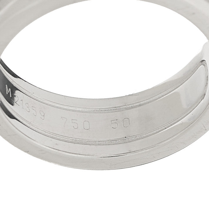 18K White Gold 6.5mm C De Cartier Ring 50 5.5