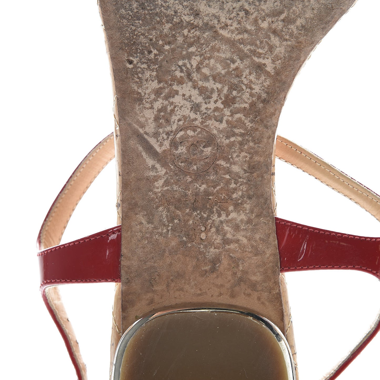 Patent CC Thong Sandals 38 Red