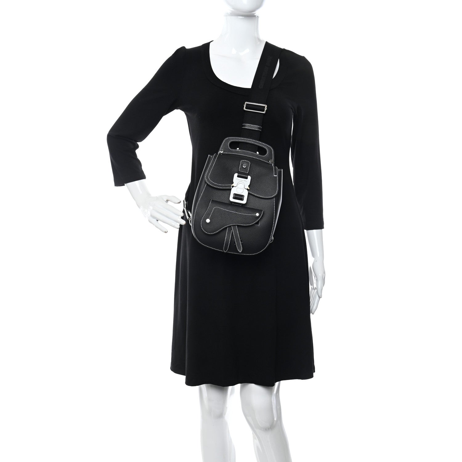 Christian Dior Grained Calfskin Mini Gallop Sling Bag Black 2 of 10