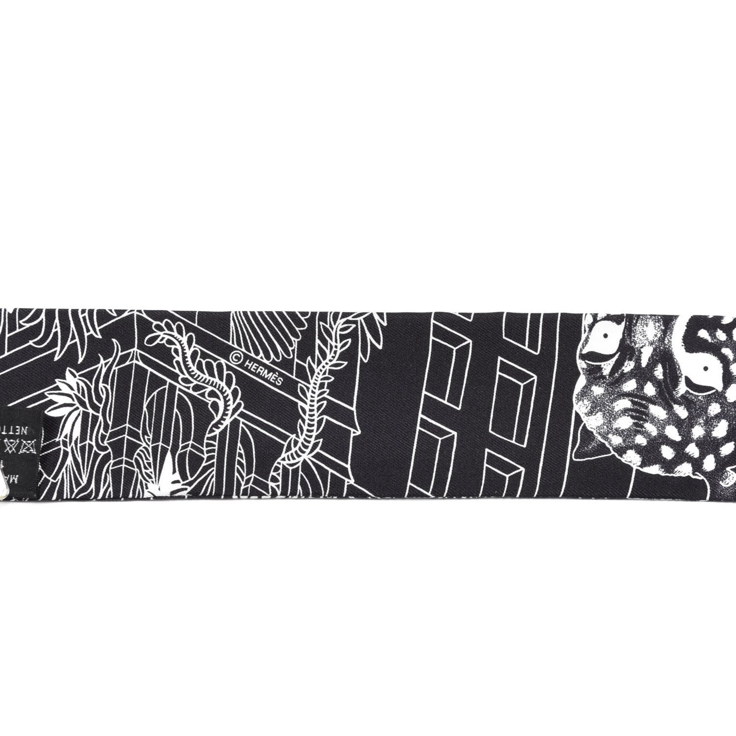 Silk Animapolis Twilly Black White