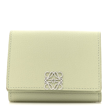 Loewe Pebble Grain Calfskin Anagram Small Vertical Wallet Green 1 of 11