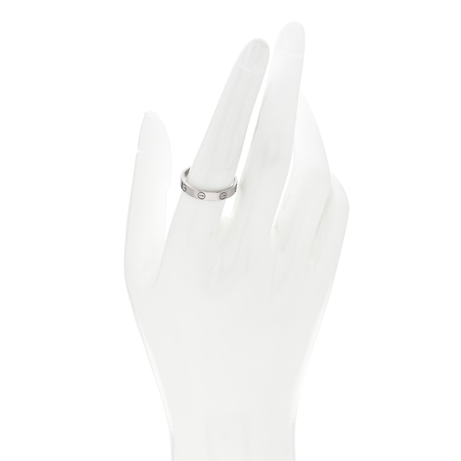 Cartier 18K White Gold 3.5mm LOVE Wedding Band Ring 58 8.25 2 of 5