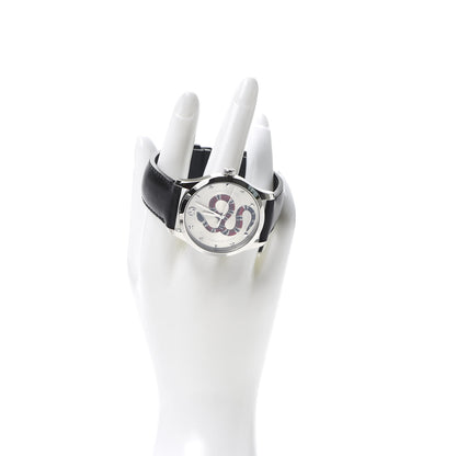 Gucci Stainless Steel Calfskin 38mm G-Timeless Snake Quartz Watch 2 of 6