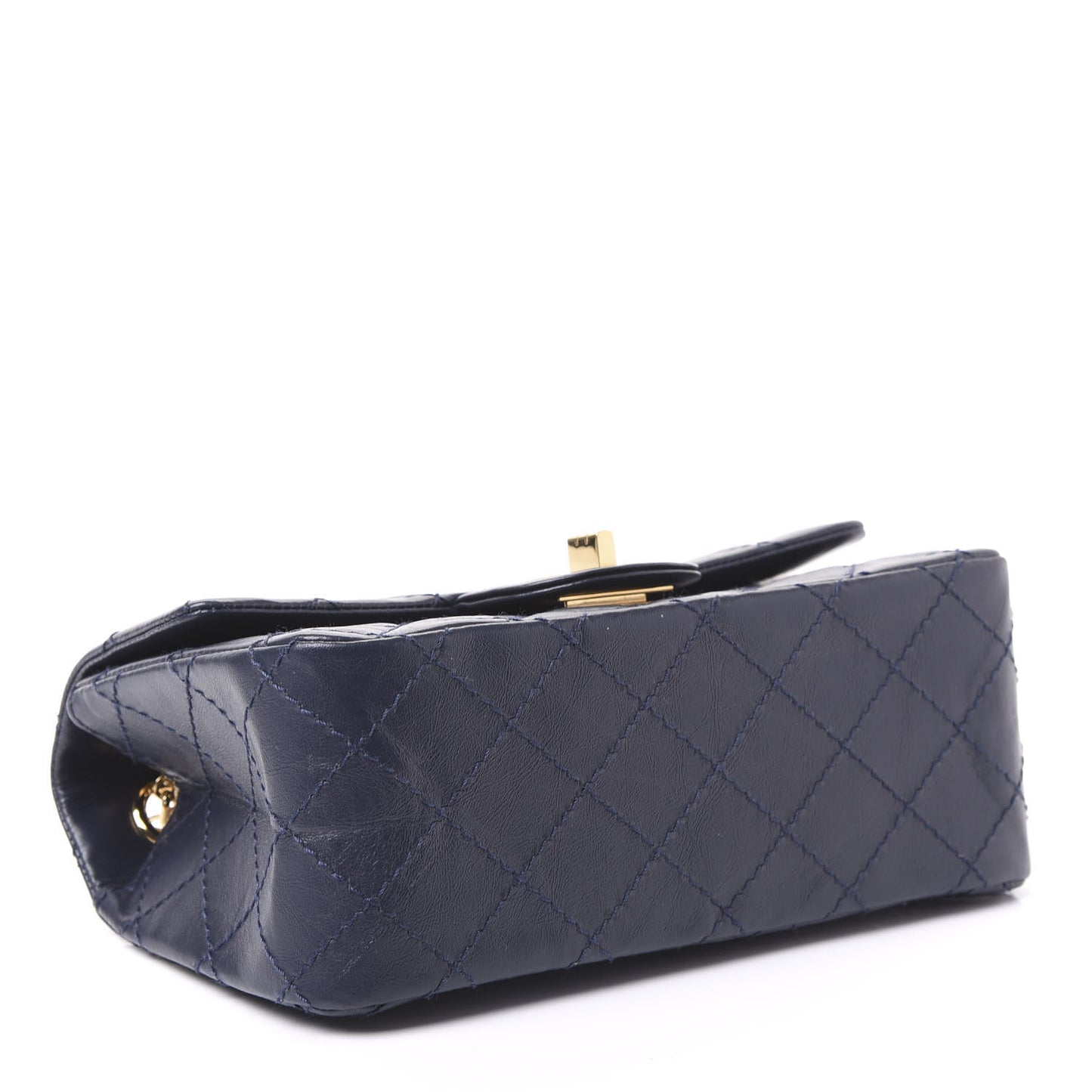 Aged Calfskin Quilted 2.55 Reissue Mini Flap Navy