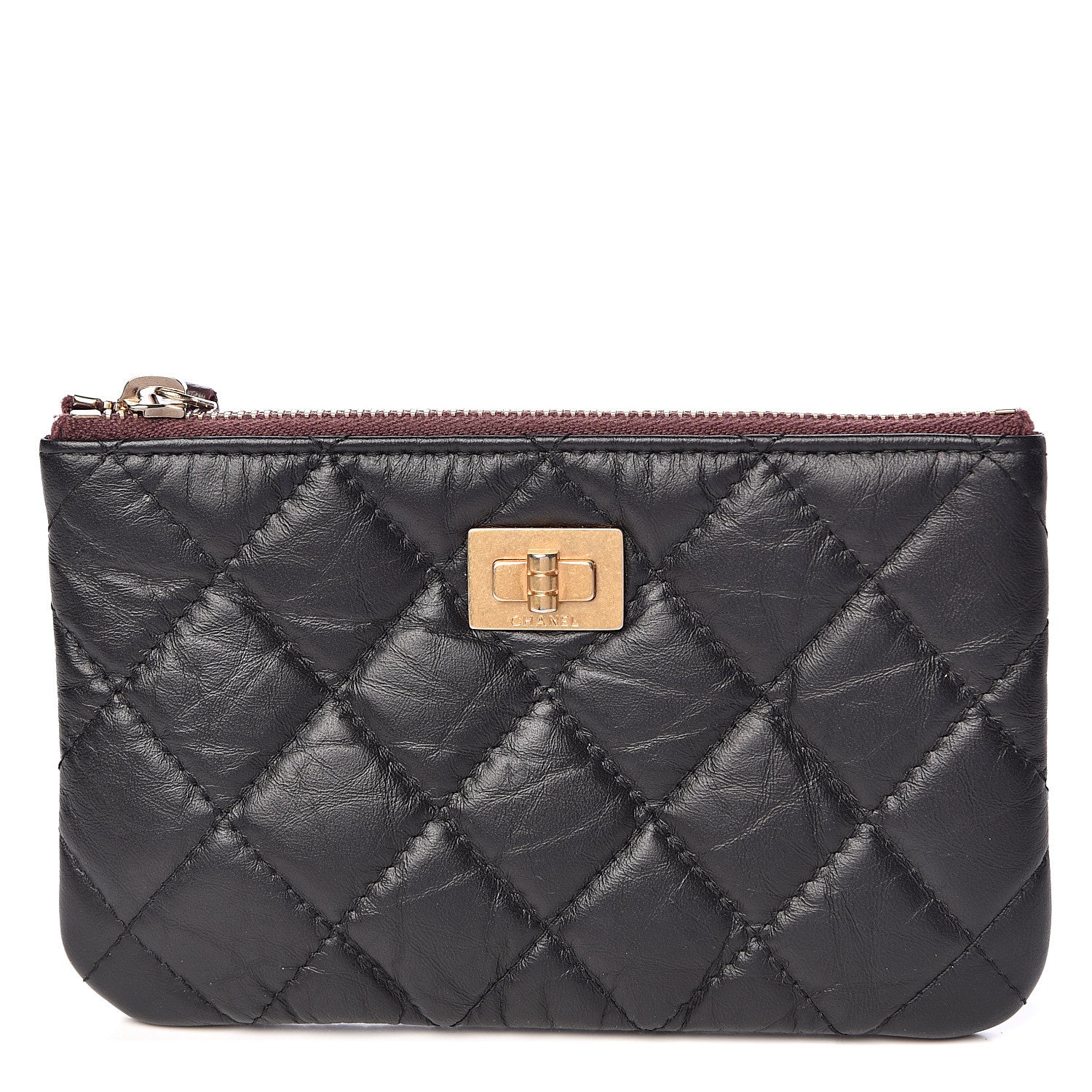 Chanel Aged Calfskin Quilted Small Reissue Cosmetic Case Black 1 of 7