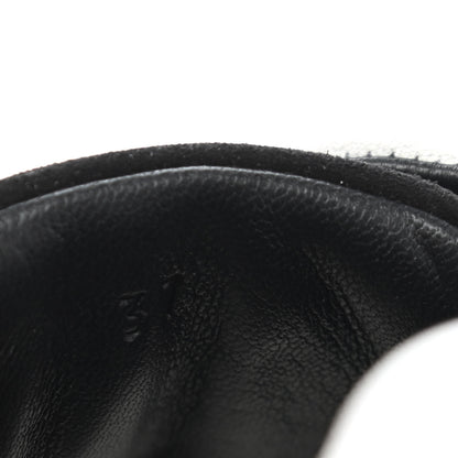 Hermes Goatskin Suede Goatskin Bouncing Sneakers 37 White Black 8 of 9