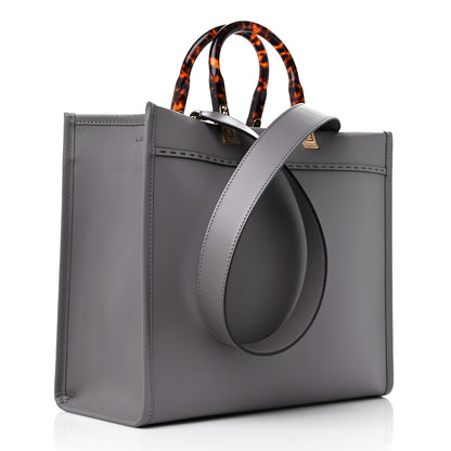 Fendi Vitello King Plexiglass Logo Embossed Medium Fendi Sunshine Shopper Tote Moon 3 of 9