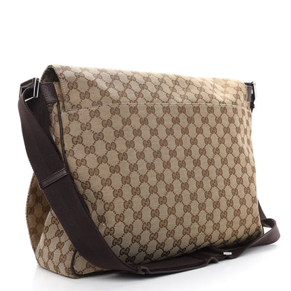 Gucci GG Plus Monogram Large Flap Messenger Bag Beige Dark Brown 2 of 10