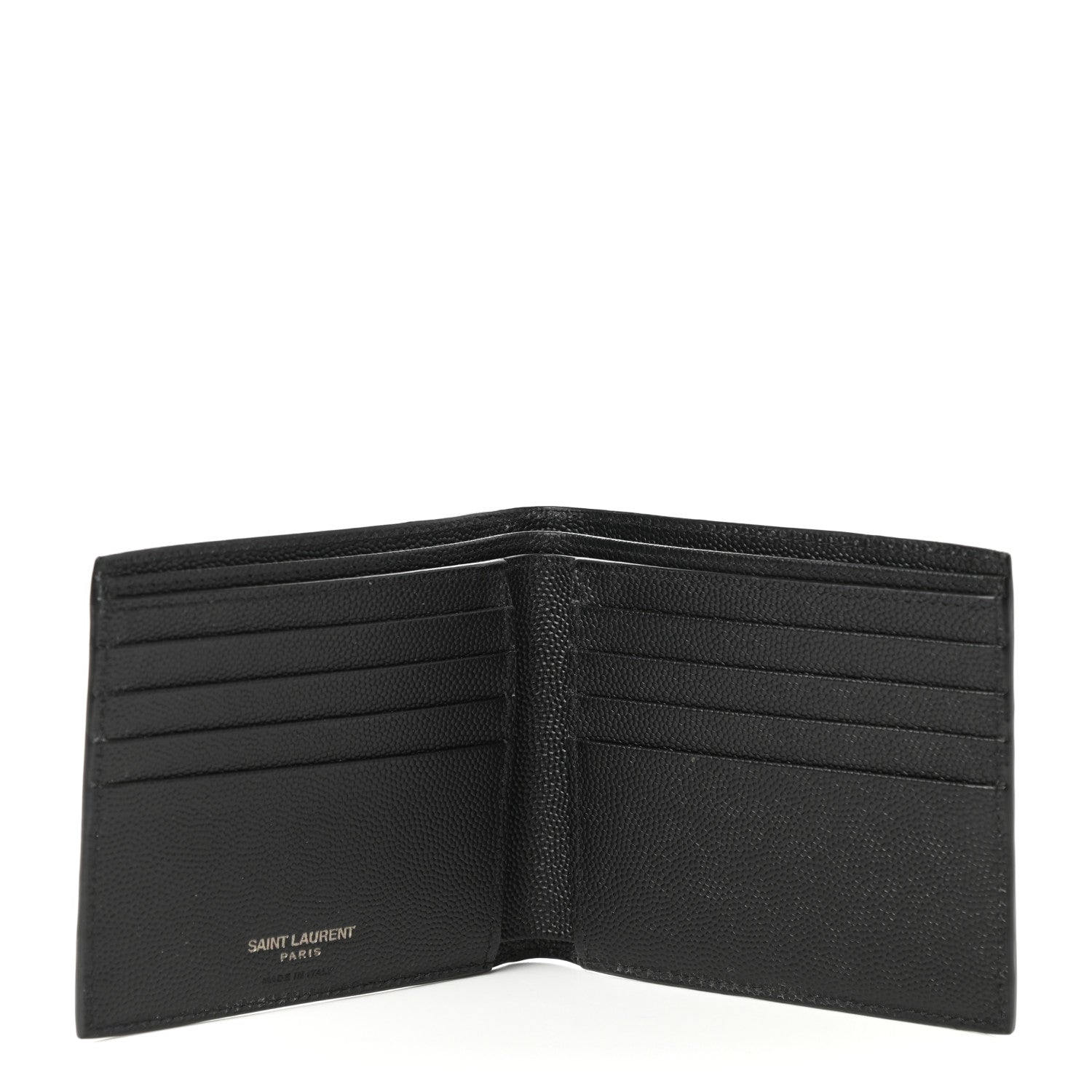 Saint Laurent Grain De Poudre Monogram Bifold Wallet Black 5 of 7
