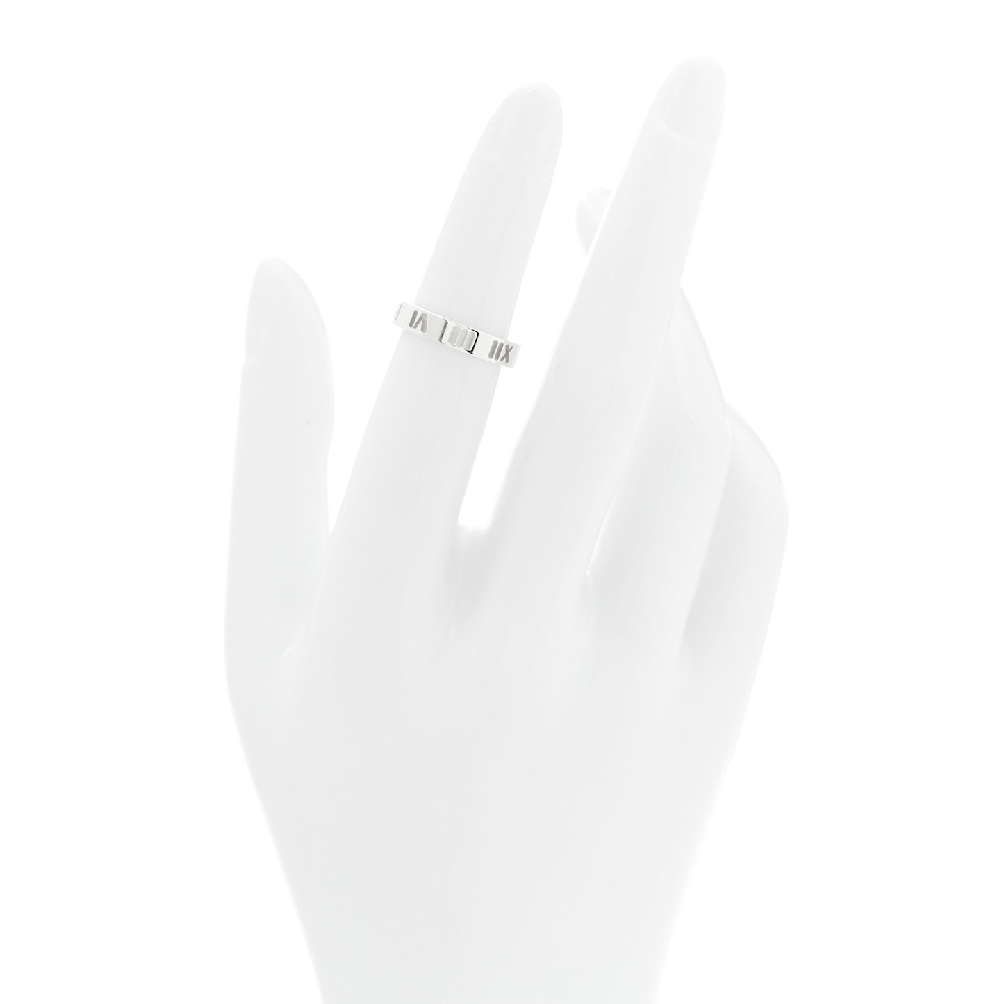 Sterling Silver Narrow Atlas Pierced Ring 48 4.5