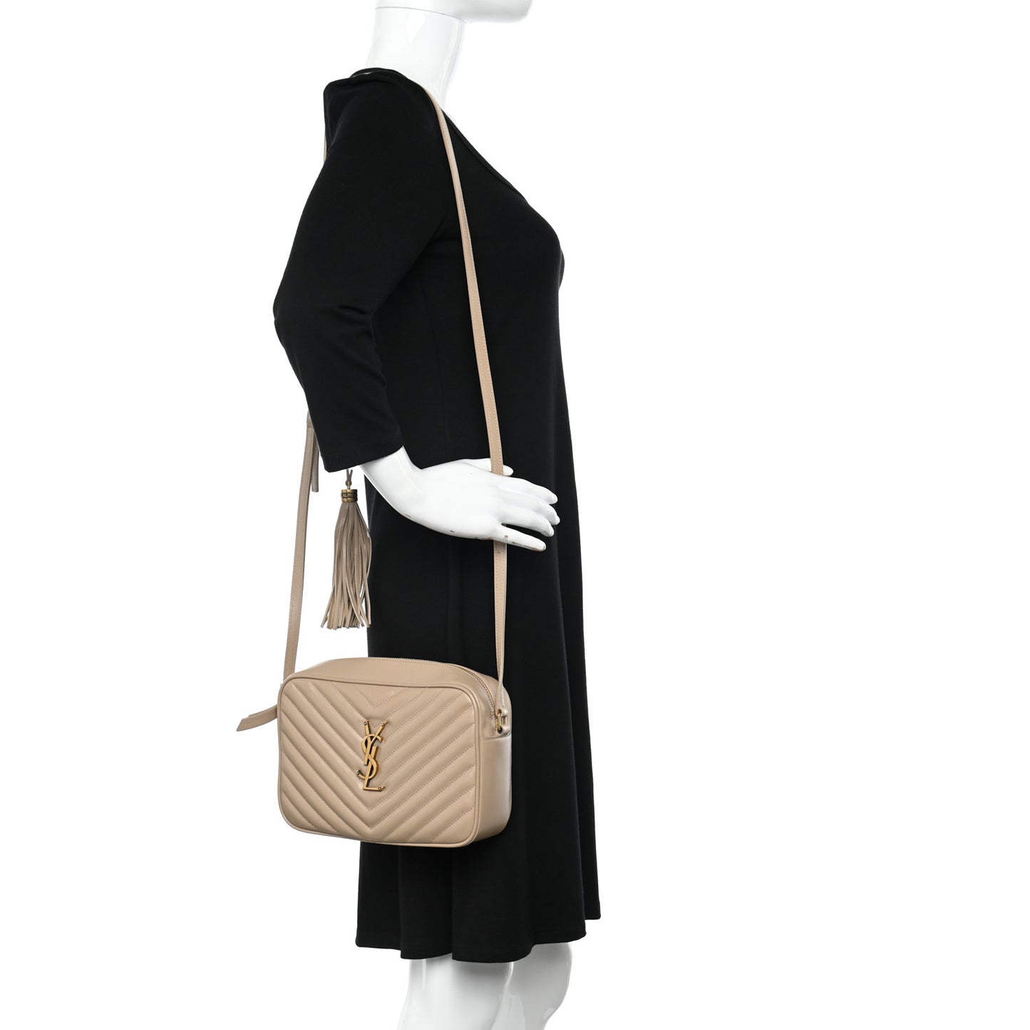 Calfskin Matelasse Monogram Lou Camera Bag Dark Latte