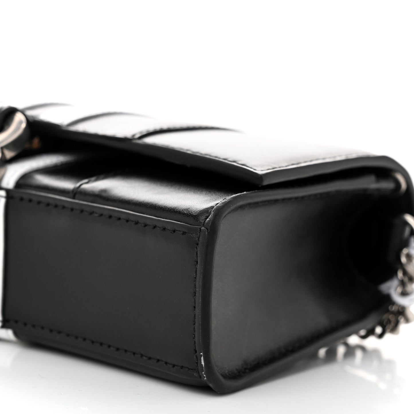 X ADIDAS Box Calfskin Hourglass Chain Bag Black