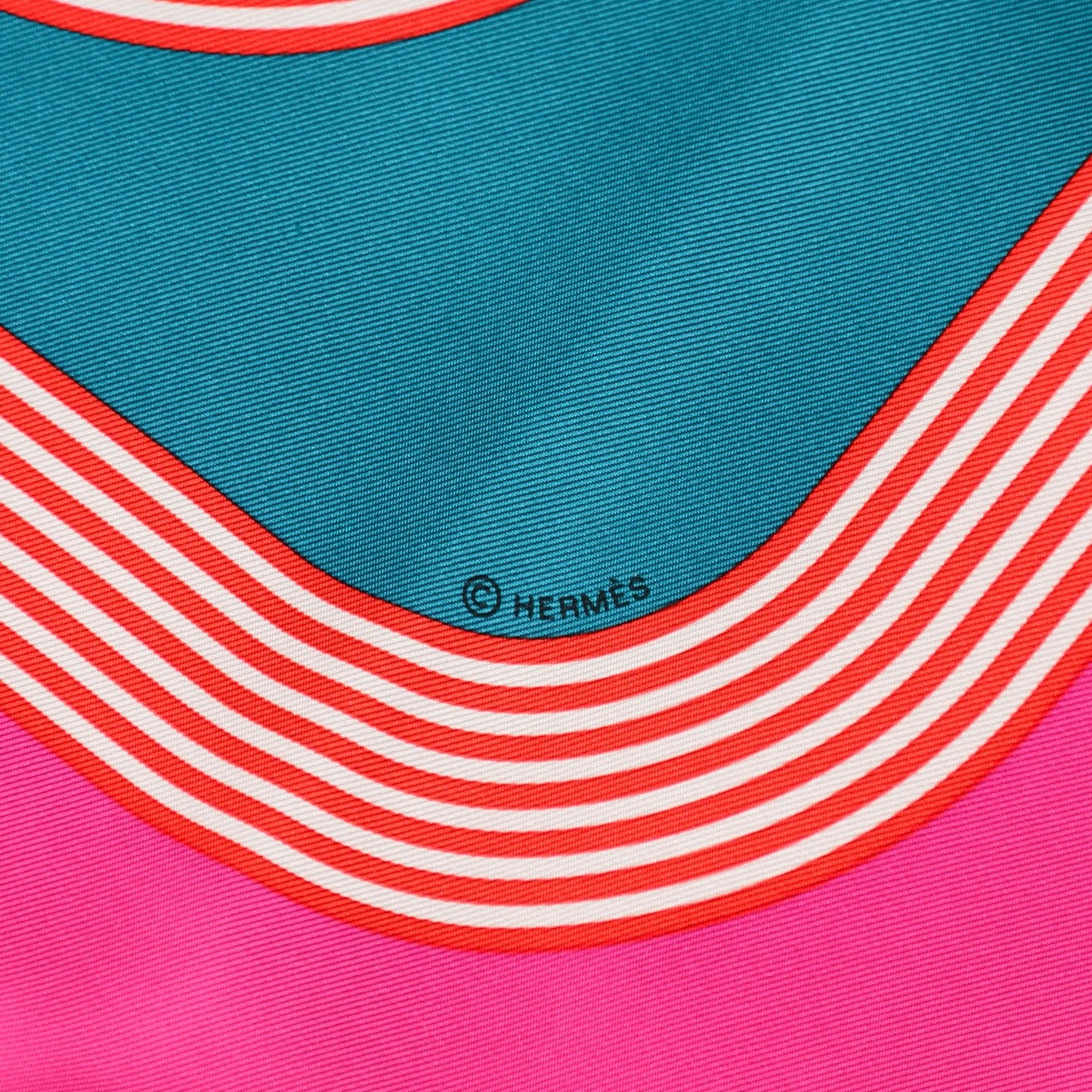 Silk Circuit 24 Faubourg Scarf 90 Fuchsia Canard Brique