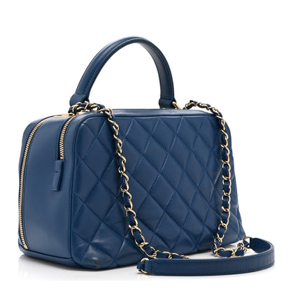Chanel Lambskin Quilted Medium Trendy CC Bowling Bag Blue 3 of 11