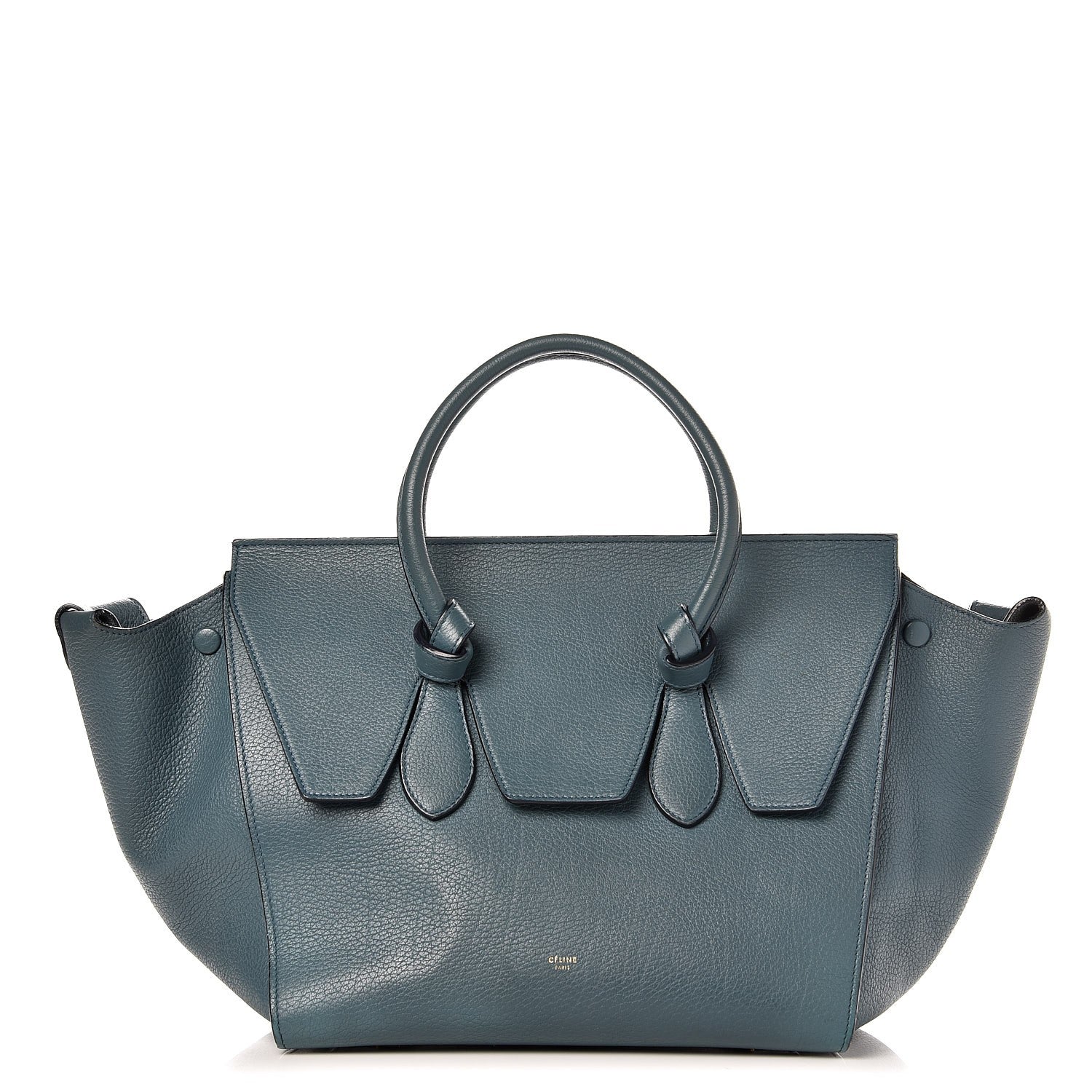 Celine Grained Calfskin Small Tie Knot Tote Denim 1 of 12
