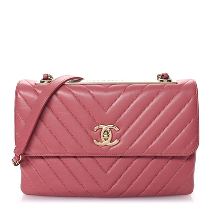 Chanel Lambskin Chevron Quilted Medium Trendy CC Flap Light Pink 1 of 10