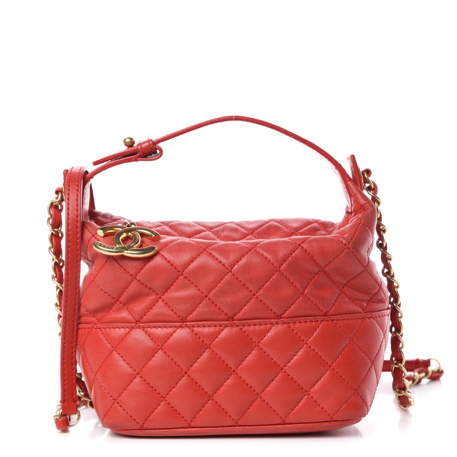 Chanel Lambskin Quilted Hobo Red 1 of 21