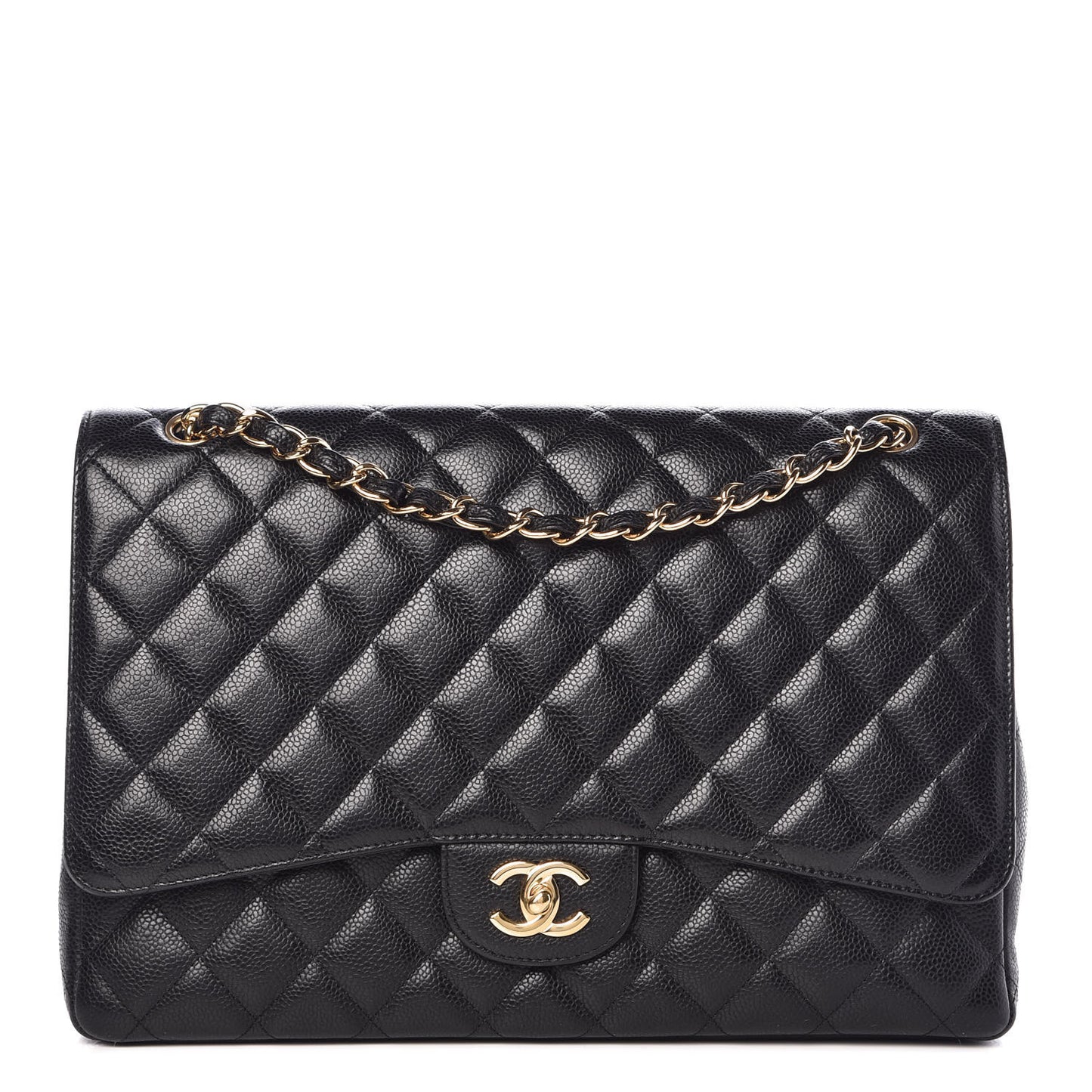 Caviar Quilted Maxi Single Flap Black