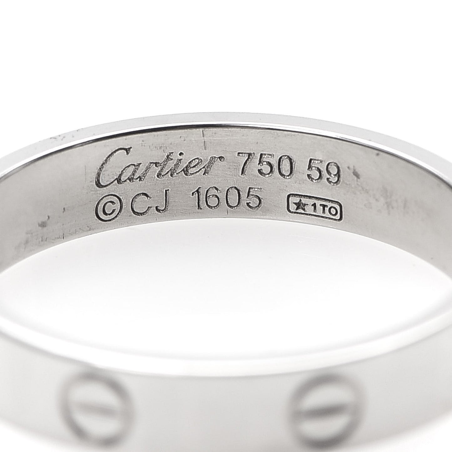 18K White Gold 3.5mm LOVE Wedding Band Ring 59 8.75
