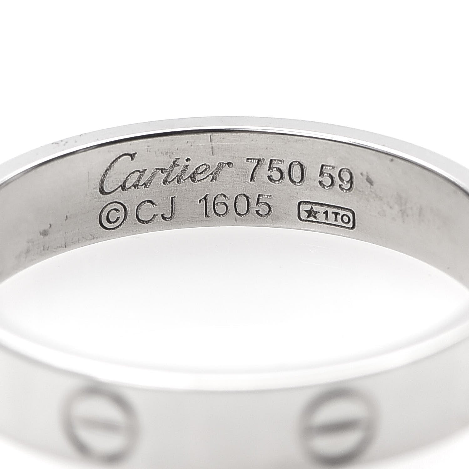 Cartier 18K White Gold 3.5mm LOVE Wedding Band Ring 59 8.75 4 of 4