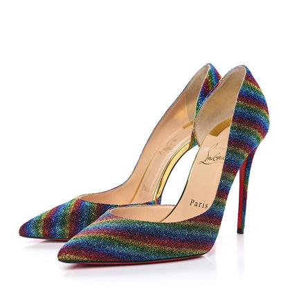 Christian Louboutin Lurex Arc En Ciel Iriza 100 Pumps 37 Multicolor Gold 3 of 10