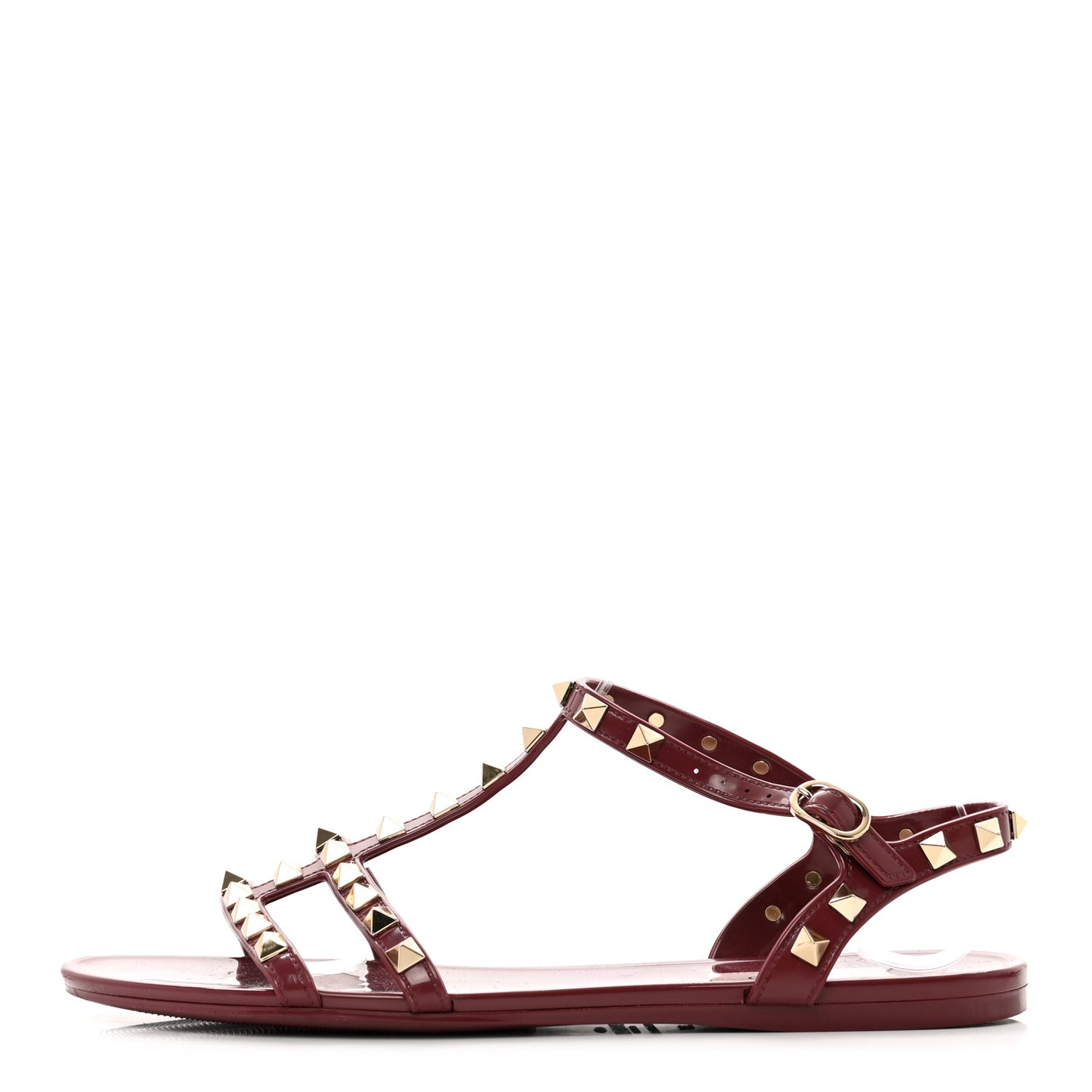 PVC Jelly Rockstud Caged Sandals 38 Cerise