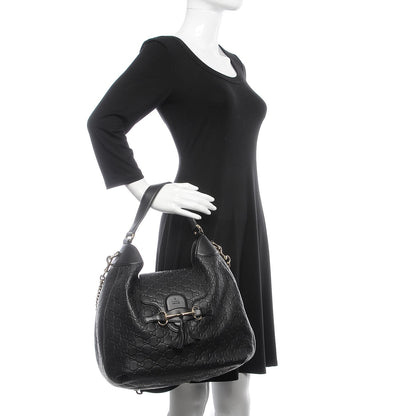 Gucci Guccissima Medium Emily Hobo Black 2 of 8