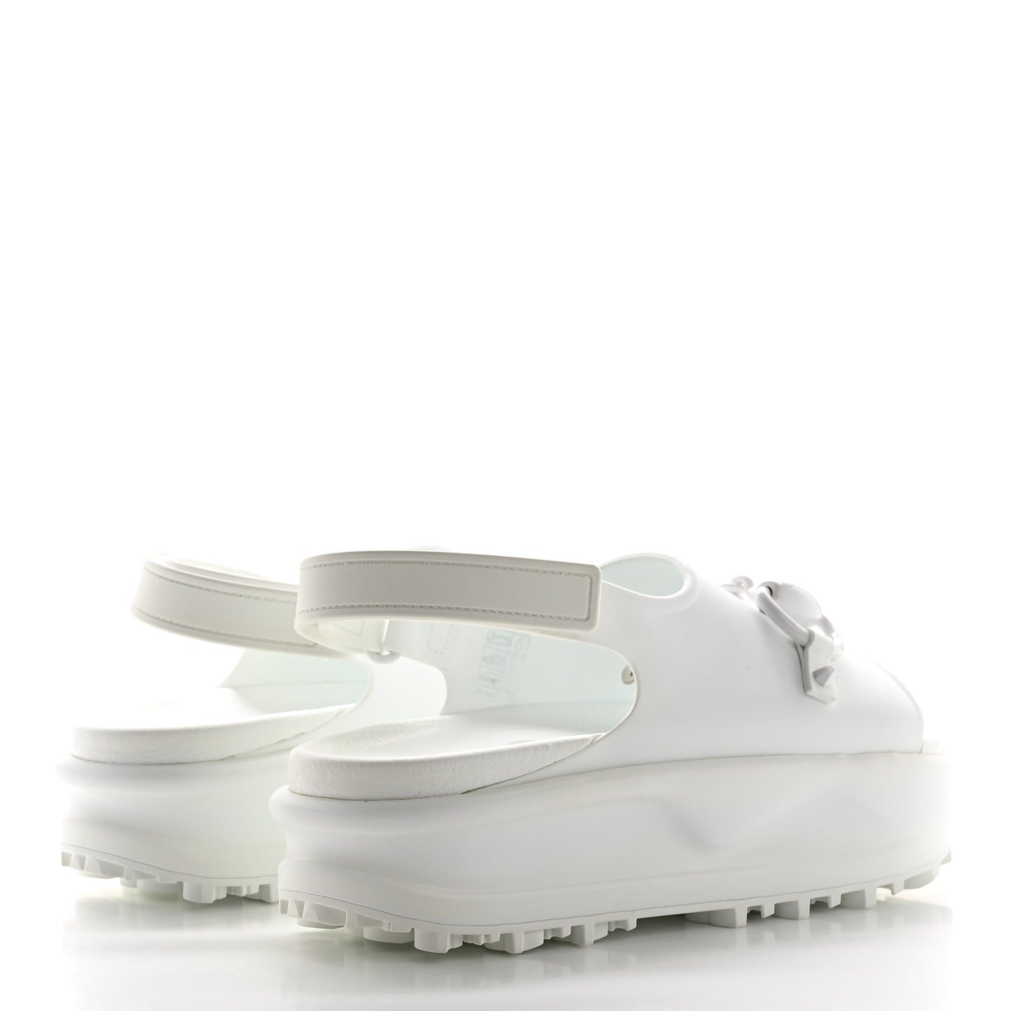 Soft Rubber Horsebit Touch Womens Strapped Sandals 38 Great White