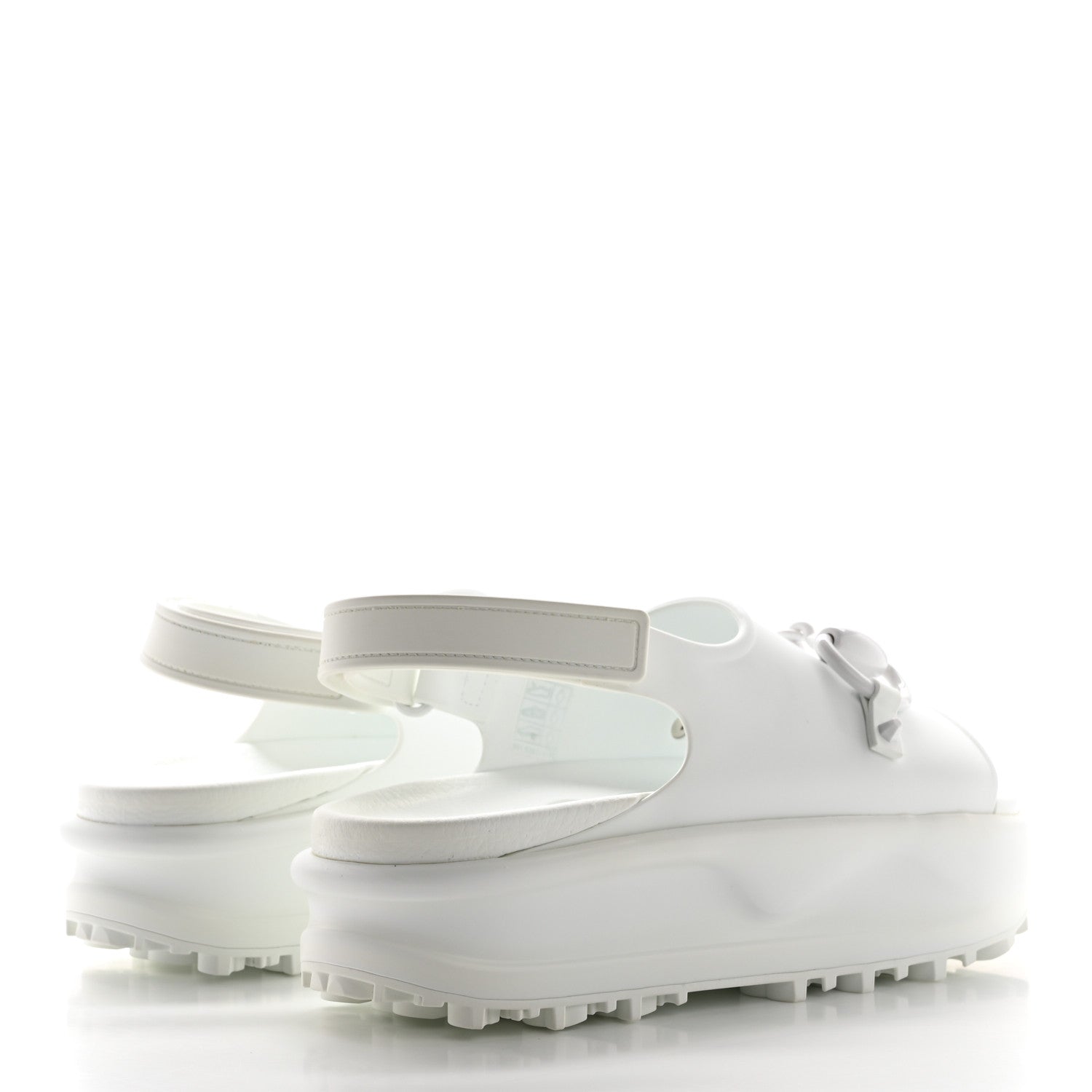 Gucci Soft Rubber Horsebit Touch Womens Strapped Sandals 38 Great White 4 of 9