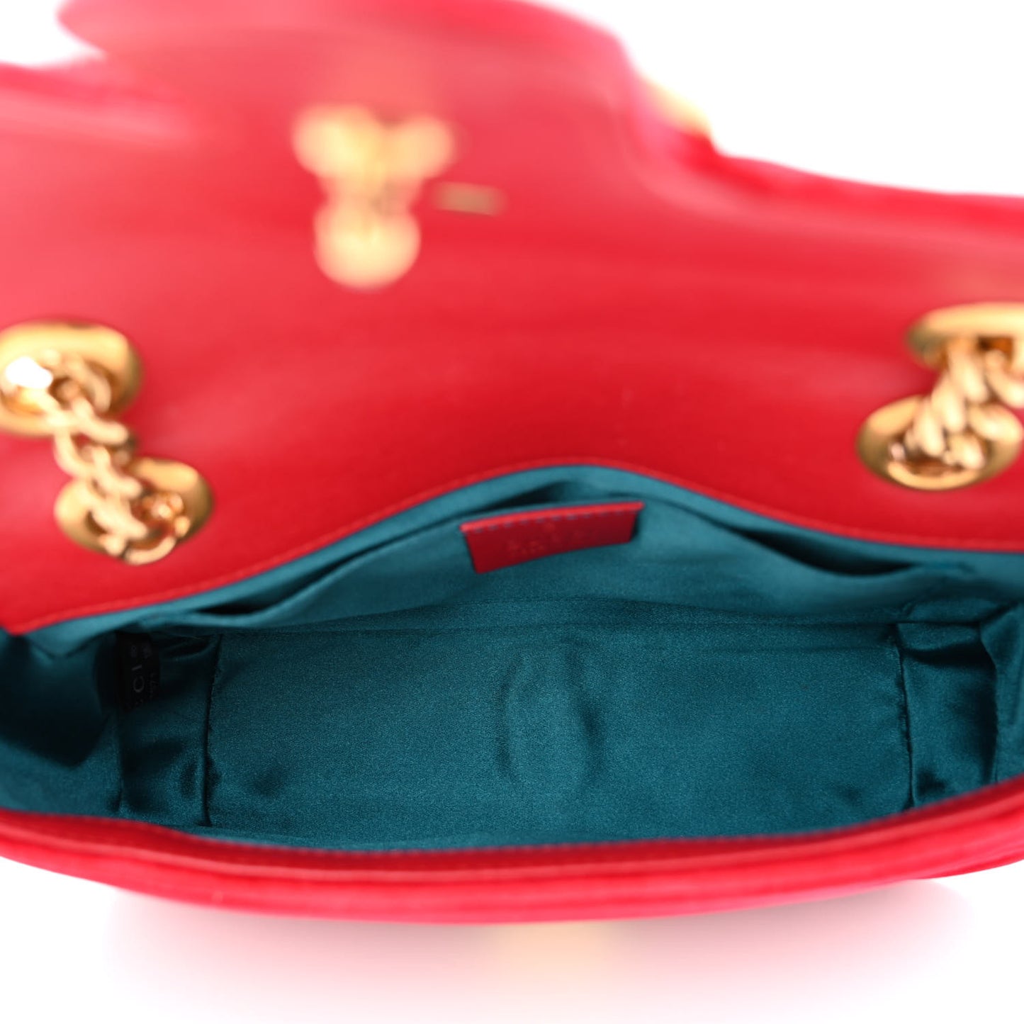 Velvet Matelasse Mini GG Marmont Shoulder Bag Hibiscus Red