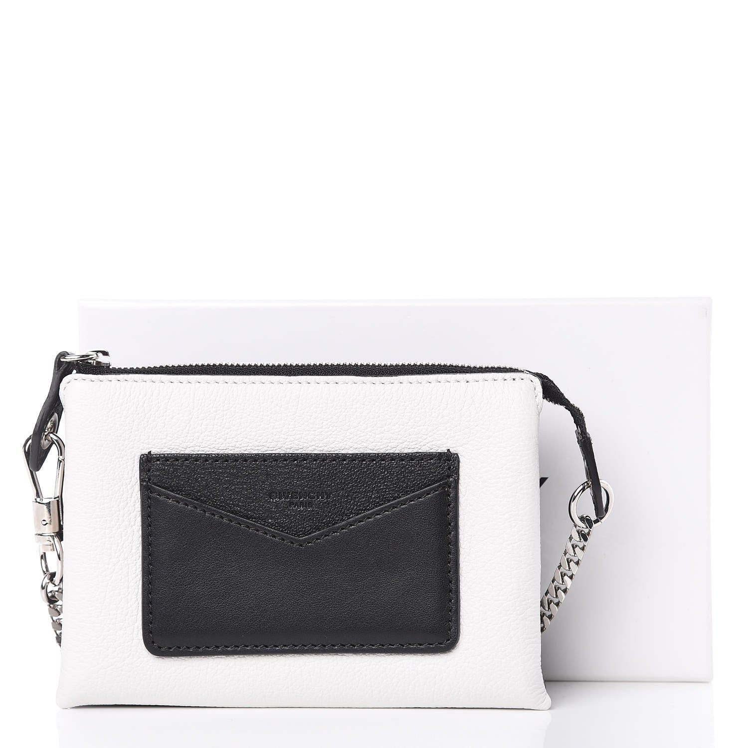 Givenchy Calfskin Duetto Pouch Black White 11 of 11