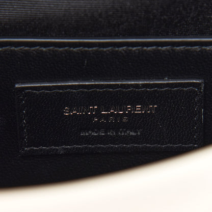 Saint Laurent Crinkled Calfskin Matelasse Monogram Baby Niki Chain Satchel Blanc Vintage 6 of 10